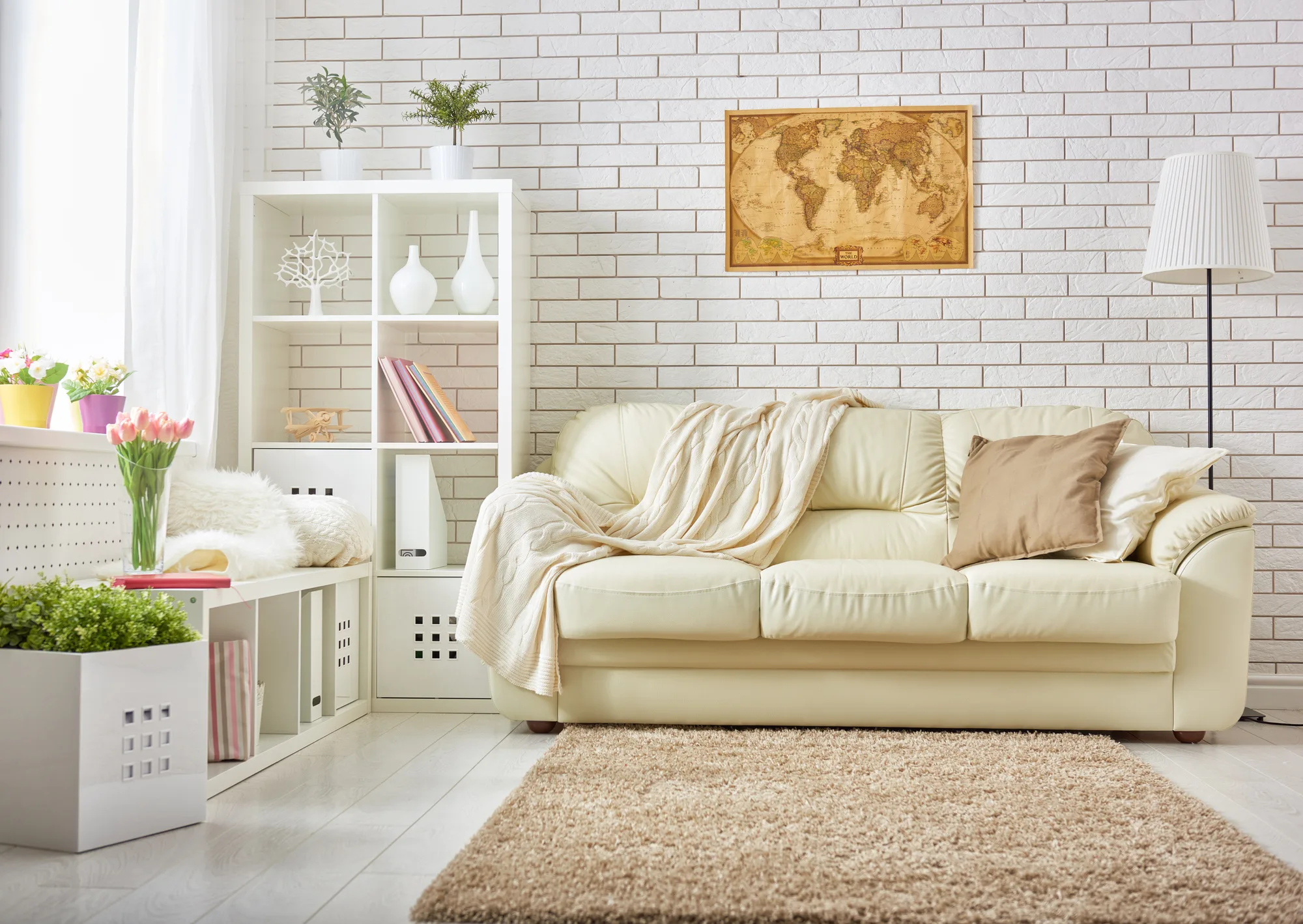 Consistently clean living room maintained by recurring house cleaning service in Traverse City